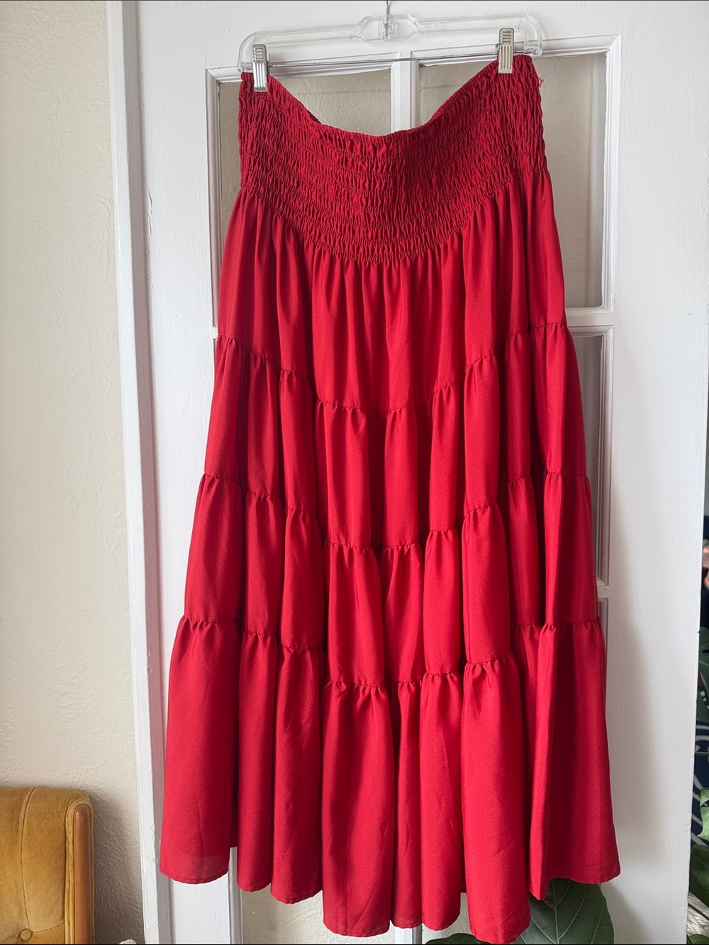 Lauren Ralph Lauren Red Tiered Maxi Skirt - Picture 3 of 10